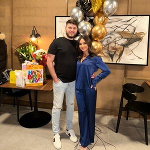 Abercrombie & Fitch Satin Blouse & Wide Leg Pants